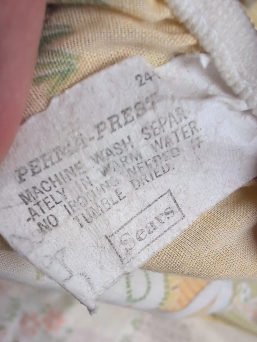 Vintage Sears Perma Prest Baby Pastel Crib Sheet Skirt and Blanket Set 1980s 70s
